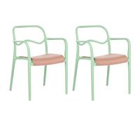 Beliani Set Of 2 Garden Chairs Thasos Synthetic Material Green