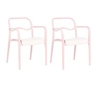 Set of 2 Garden Chairs THASOS Synthetic Material Pastel Pink