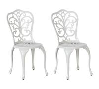 Beliani Set Of 2 Garden Chairs Triora Metal Off-White