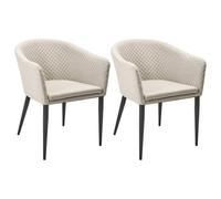 Beliani Set Of 2 Garden Chairs Tuluni Fabric Beige