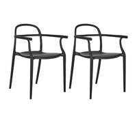 Set of 2 Garden Chairs VIDOR Black