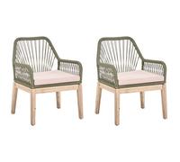 Set of 2 Garden Chairs with Cushions OLBIA Olive Green
