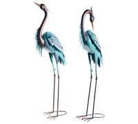 Beliani Set Of 2 Garden Figurines Malolos Heron Blue