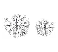 Beliani Set Of 2 Hanging Decorations Led Racksta Mistletoe 30/25 Cm Black