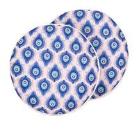 Beliani Set Of 2 Outdoor Cushions Ceriana Animal Pattern 40 X 40 Cm Blue