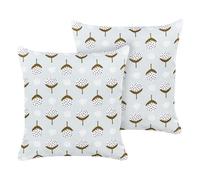 Beliani Set Of 2 Outdoor Cushions Cuneo Geometric Pattern 45 X 45 Cm Green