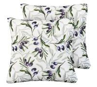 Beliani Set of 2 Outdoor Cushions TRANQUI Plant Pattern 45 x 45 cm Multicolour, Multi
