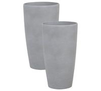 Beliani Set Of 2 Plant Pots Abdera 31 Cm Grey
