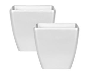 Beliani Set Of 2 Plant Pots Astras 42 Cm Silver