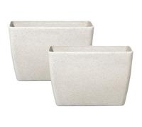 Beliani Set Of 2 Plant Pots Baris 60 Cm Beige