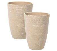 Beliani Set Of 2 Plant Pots Camia 35 Cm Beige