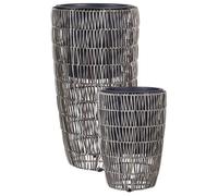 Beliani Set Of 2 Plant Pots Chelone 26/34 Cm Pe Rattan Brown