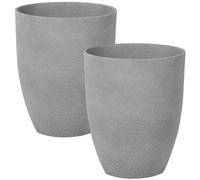 Set of 2 Plant Pots CROTON 35 cm Grey