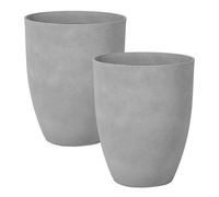 Beliani Set Of 2 Plant Pots Croton 43 Cm Grey