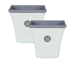 Beliani Set Of 2 Plant Pots Elateia 32 Cm White