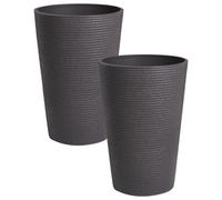 Set of 2 Plant Pots MEUM 35 cm Black