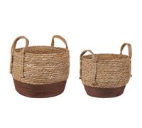 Beliani Set Of 2 Plant Pots Paladju Seagrass 30/25 Cm Natural
