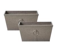 Beliani Set Of 2 Plant Pots Poria 60 Cm Grey