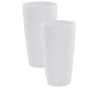 Beliani Set Of 2 Plant Pots Tseria 32 Cm White