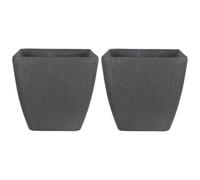 Set of 2 Plant Pots ZELI 49 cm Dark Grey