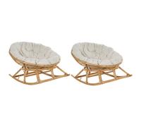 Beliani Set Of 2 Rocking Chairs Orvieto Rattan Natural