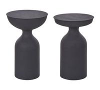 Set of 2 Side Tables COTA/TENJO Metal Black