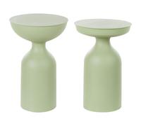 Beliani Set Of 2 Side Tables Cota/tenjo Metal Light Green