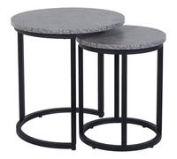 Beliani Set of 2 Side Tables DIXIE Grey Concrete Effect, Grey