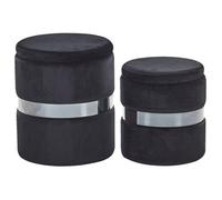 Beliani Set Of 2 Storage Pouffes Doris Velvet Black