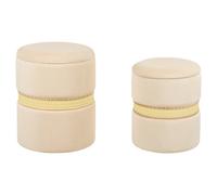 Set of 2 Storage Pouffes MEDFORD Velvet Light Beige