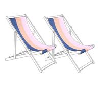Beliani Set Of 2 Sun Lounger Replacement Fabrics Anzio/avellino 113 X 44 Cm Multicolour