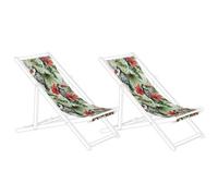 Beliani Set Of 2 Sun Lounger Replacement Fabrics Anzio/avellino 113 X 44 Cm Multicolour
