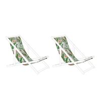 Beliani Set Of 2 Sun Lounger Replacement Fabrics Anzio/avellino 113 X 44 Cm Multicolour