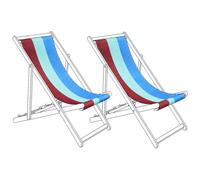 Beliani Set Of 2 Sun Lounger Replacement Fabrics Anzio/avellino 113 X 44 Cm Multicolour