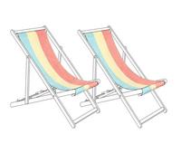 Beliani Set Of 2 Sun Lounger Replacement Fabrics Anzio/avellino 113 X 44 Cm Multicolour