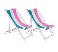Beliani Set Of 2 Sun Lounger Replacement Fabrics Anzio/avellino 113 X 44 Cm Multicolour