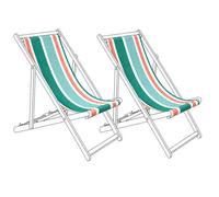 Beliani Set Of 2 Sun Lounger Replacement Fabrics Anzio/avellino 113 X 44 Cm Multicolour