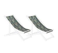 Beliani Set Of 2 Sun Lounger Replacement Fabrics Anzio/avellino 113 X 44 Cm Multicolour
