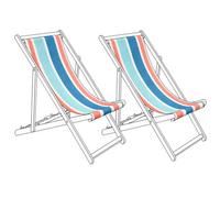 Beliani Set Of 2 Sun Lounger Replacement Fabrics Anzio/avellino 113 X 44 Cm Multicolour