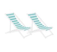 Beliani Set Of 2 Sun Lounger Replacement Fabrics Anzio/avellino 113 X 44 Cm Turquoise