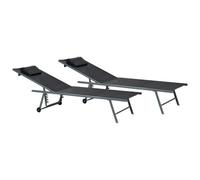 Beliani Set Of 2 Sun Loungers Soroni Metal Black