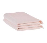Beliani Set Of 2 Towels Atiu Terry Cotton Pastel Pink