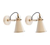 Set of 2 Wall Lamps MOYOLA Adjustable Metal Beige