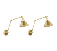 Set of 2 Wall Lamps NARVA Adjustable Metal Gold