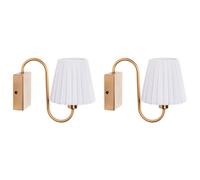 Beliani Set Of 2 Wall Lamps Tolka Metal White