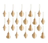 Set of 20 Christmas Tree Ornaments ALTAELVA Paper Beige