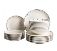 Set of 24 Dinnerware CHAROLI Porcelain White/ Blue