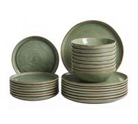 Beliani Set Of 24 Dinnerware Hops Stoneware Green