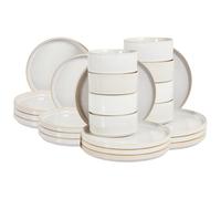 Beliani Set of 24 Dinnerware SPIKENARD Stoneware Off-White, White