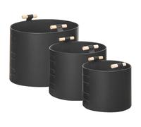Beliani Set Of 3 Baskets Aram Faux Leather Black